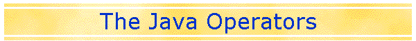 The Java Operators