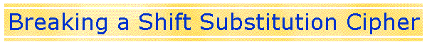 Breaking a Shift Substitution Cipher