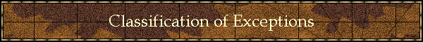 Classification of Exceptions