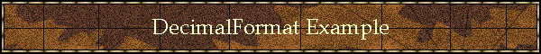 DecimalFormat Example