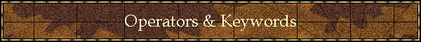 Operators & Keywords