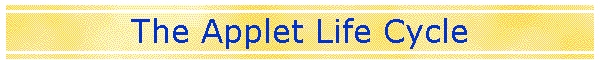 The Applet Life Cycle