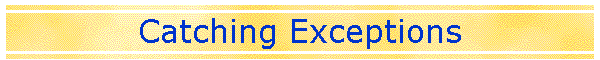 Catching Exceptions