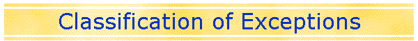 Classification of Exceptions