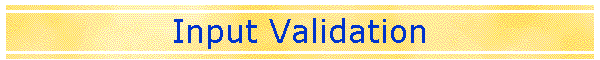 Input Validation