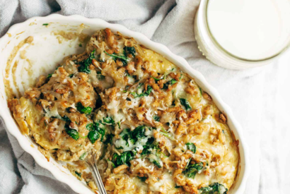 Thumbnail for Creamy Spinach Potato Breakfast Casserole