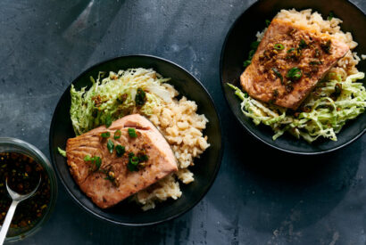 Thumbnail for Roasted Salmon With Miso Rice and Ginger-Scallion Vinaigrette