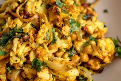 Thumbnail for Curried Roasted Cauliflower Salad with Chickpeas