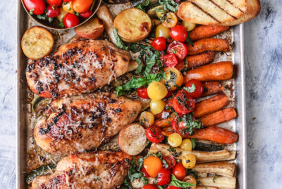 Thumbnail for Sheet Pan Bruschetta Chicken and Veggies