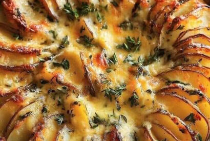 Thumbnail for Creamy Gruyère and Herb Potato Gratin with Sweet Potatoes and Yukon Gold