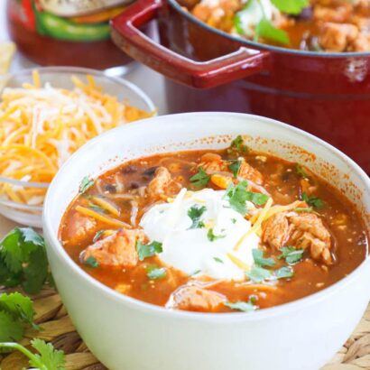One Pot Chicken Salsa Soup