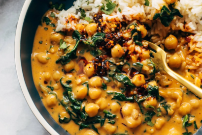 Thumbnail for Chickpea Curry with Spinach and Rice