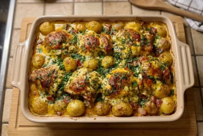 Thumbnail for Creamy Garlic Herb Chicken Baby Potato Bake