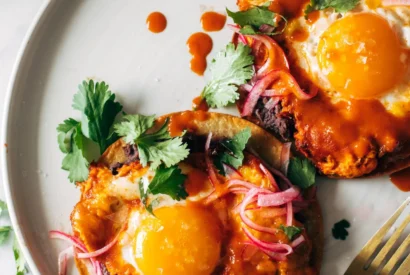Thumbnail for Red Chile Tostadas with Eggs