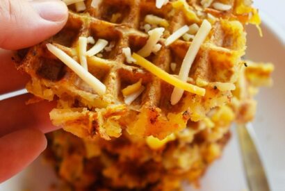 Thumbnail for Cheesy Waffle Iron Smashed Potatoes
