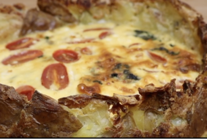 Thumbnail for Easy Smashed Potato Quiche (Mediterranean Style) No Pastry Crust [Video]