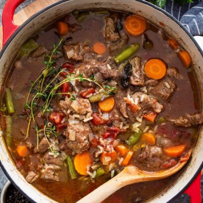 Gluten-Free Beef “Barley” Soup